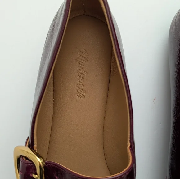 Madewell The Remy Mary Jane Flats Deep Plum Women's 7.5 Leather Shoes - Picture 3 of 8
